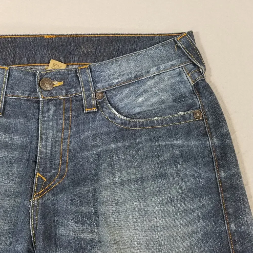 True Religion jeans men's 36x32 Geno‎ relaxed Slim flap pocket blue denim pants